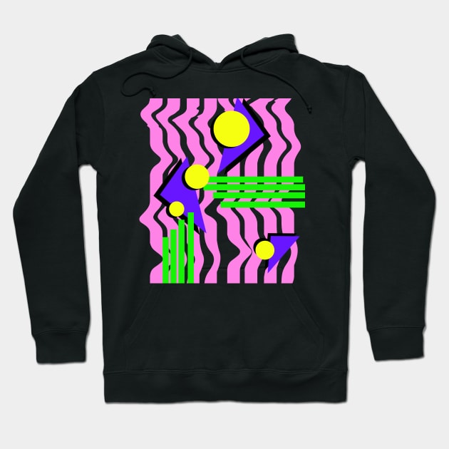 90's Vibrant Geometric Pattern T-Shirt Hoodie by lodesignshop